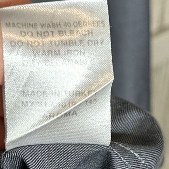 REISS Men’s Dress Shirt Button Up Gray Color Long Sleeves Dart Seams - Picture 6 of 7